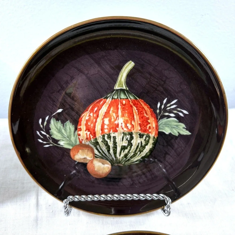 Williams Sonoma Botanical Pumpkin Salad/Dessert Plates Set of 8